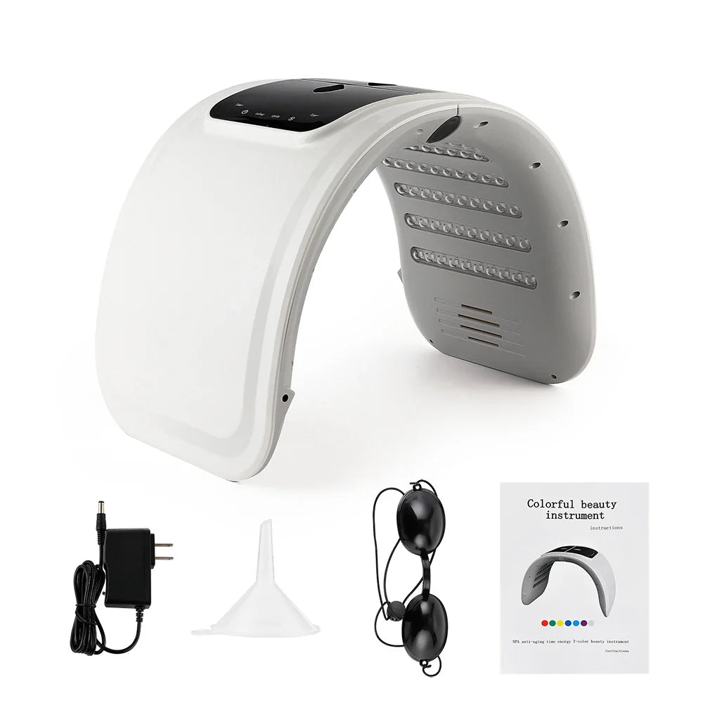 7-Color LED Photon Face Mask & Nano Spray Machine - Skin Rejuvenation Anti-Aging Home Therapy