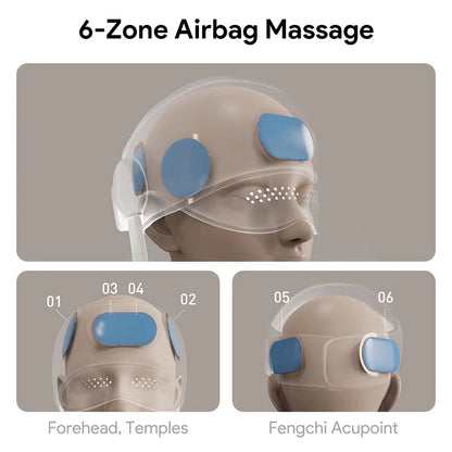 Graphene Heated Head Massager Air Pressure & Eye Compress – Stress Relief Sleep Aid 2026