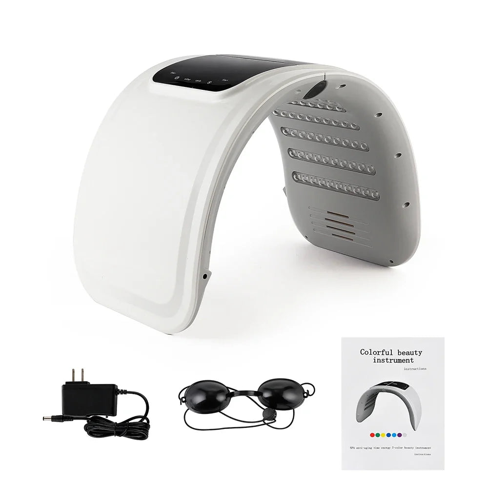 7-Color LED Photon Face Mask & Nano Spray Machine - Skin Rejuvenation Anti-Aging Home Therapy