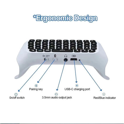 Wireless Bluetooth Keyboard for PS5 Controller