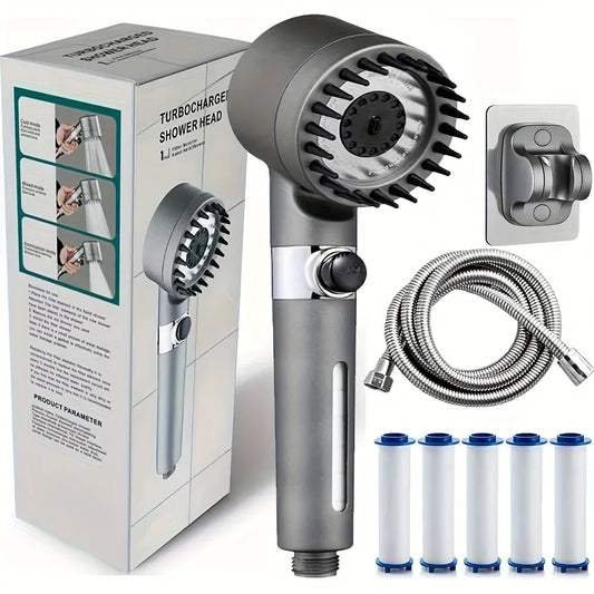 Shower Head With Filter Handheld Turbocharger – Multi Spray Modes, Built-In Filter On Off Switch, Fall 2026 Home Upgrade