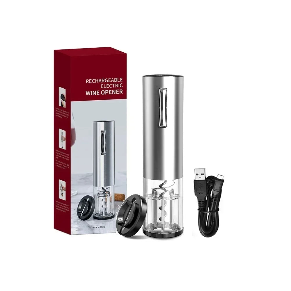 Electric Wine Bottle Opener Aerator Automatic Red Wine Corkscrew Rechargeable Opener Wine Lover Kitchen Gadgets