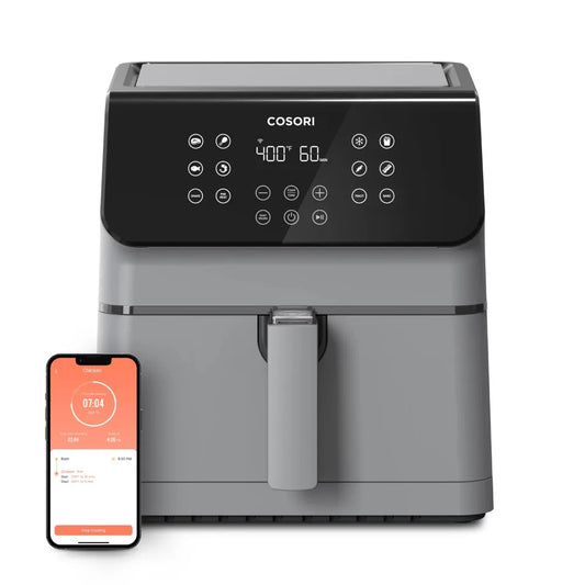 COSORI Pro II 5.8-Quart Smart Air Fryer, 12-in-1, Walmart Exclusive Bonus, Voice Control, Light Gray