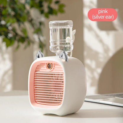 Portable Mini Air Conditioner Fan USB Air Cooler Fan Humidifier 3 Speed 2 Mode Spray Mute Cooler for Office Desk Cool Fans