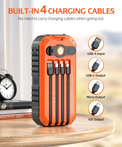 40000mAh Solar Power Bank + Hand Crank