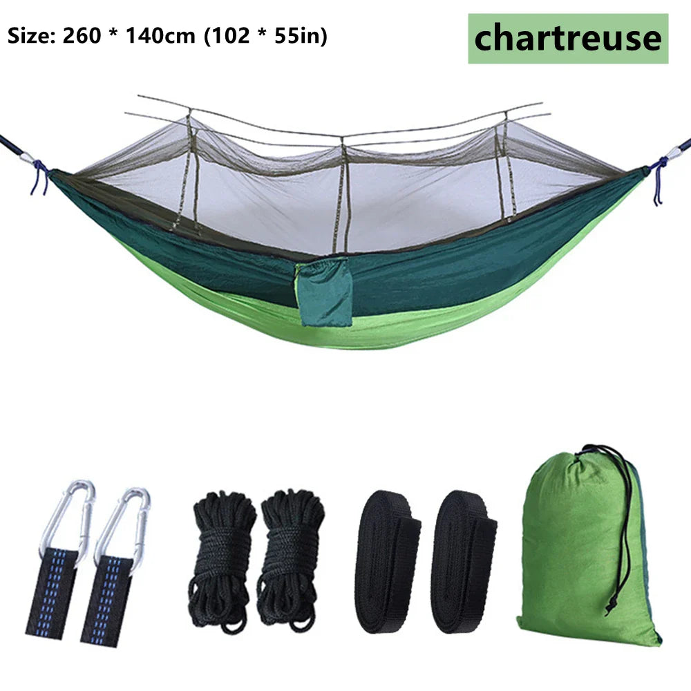 Portable Outdoor Camping Leisure Double Mosquito Net Hammocks  Garden Travel Tourist Nature Hike Sleeping Hanging Hammock Swing