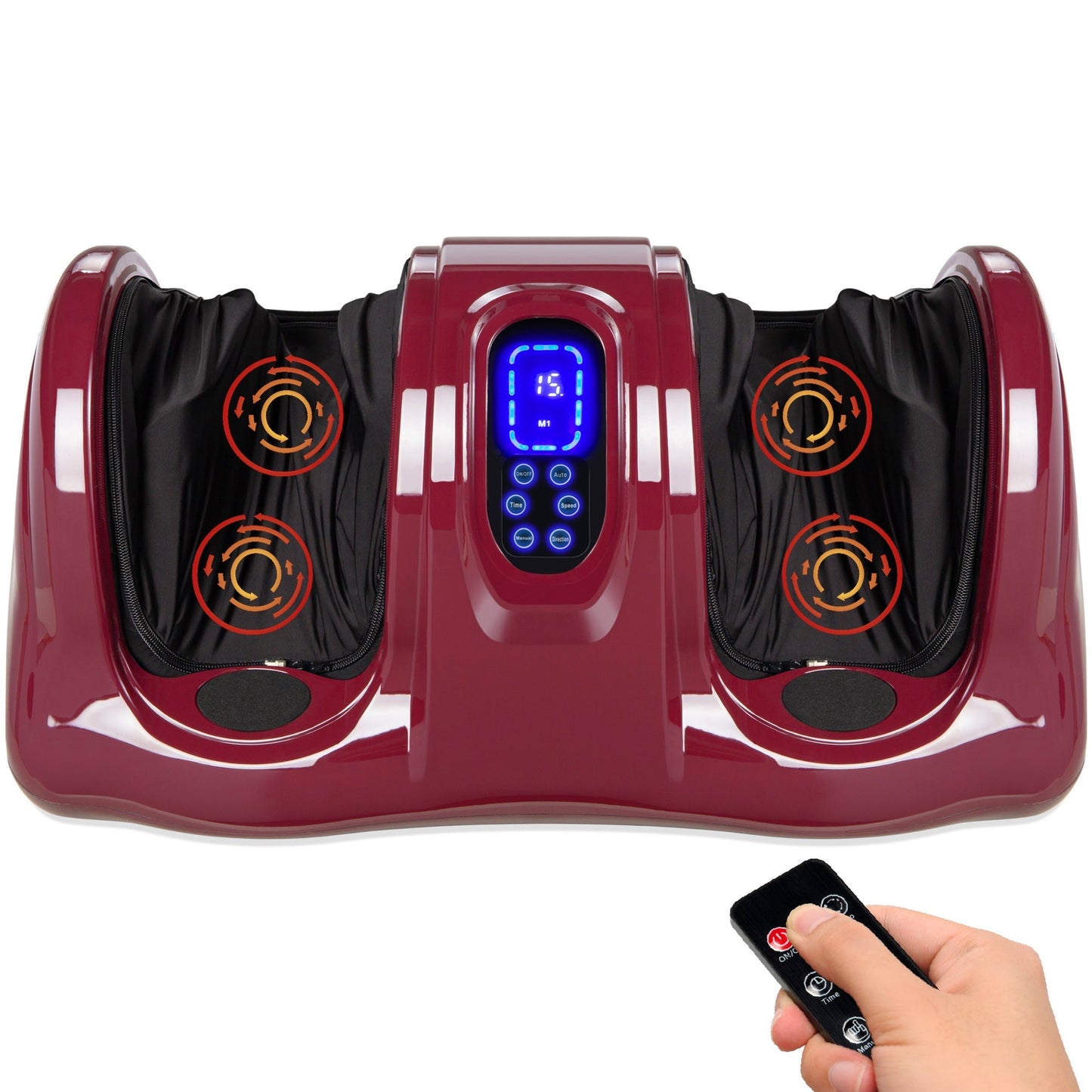 Therapeutic Foot Massager with High Intensity Rollers, Remote, 3 Modes