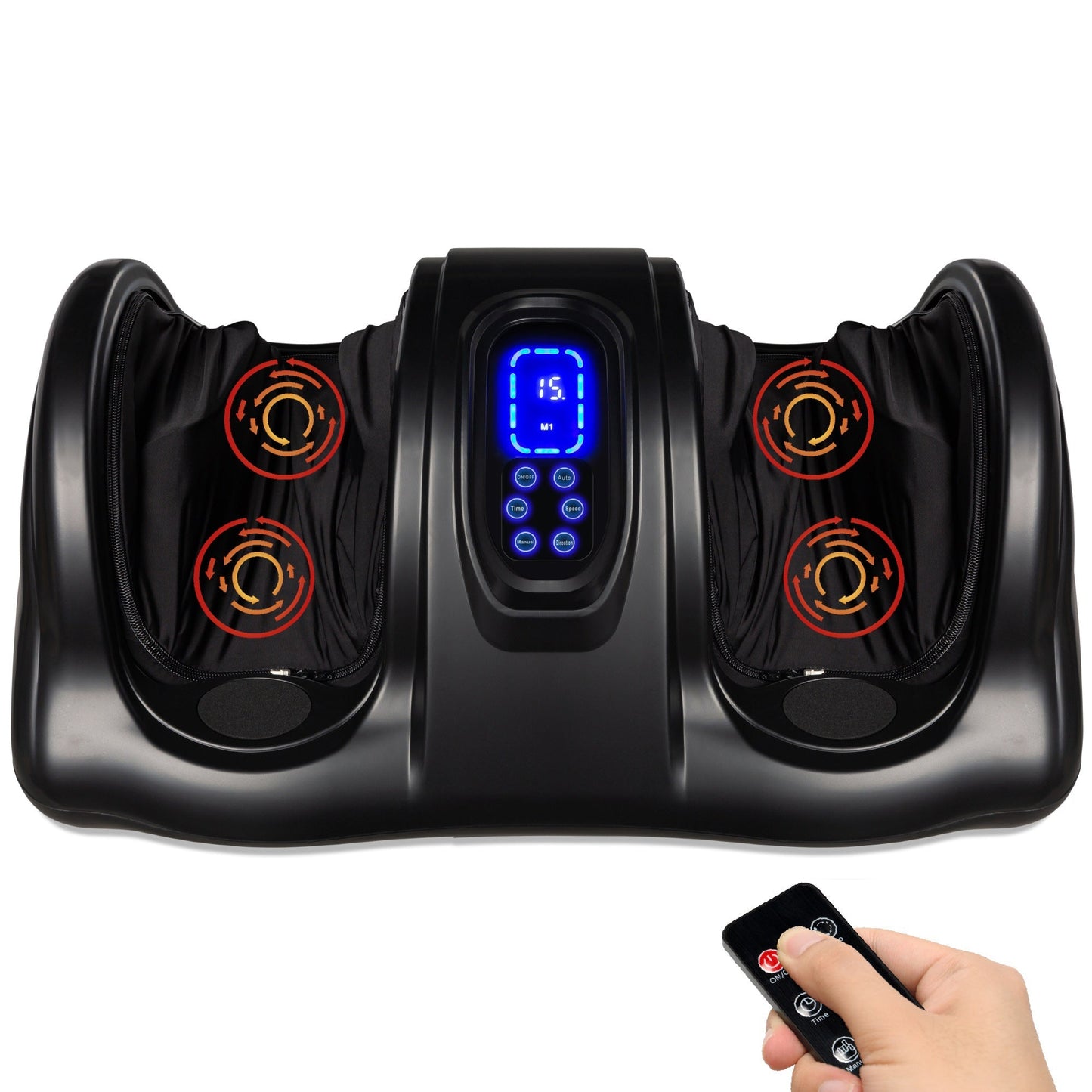 Therapeutic Foot Massager with High Intensity Rollers, Remote, 3 Modes