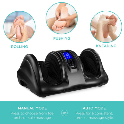 Therapeutic Foot Massager with High Intensity Rollers, Remote, 3 Modes