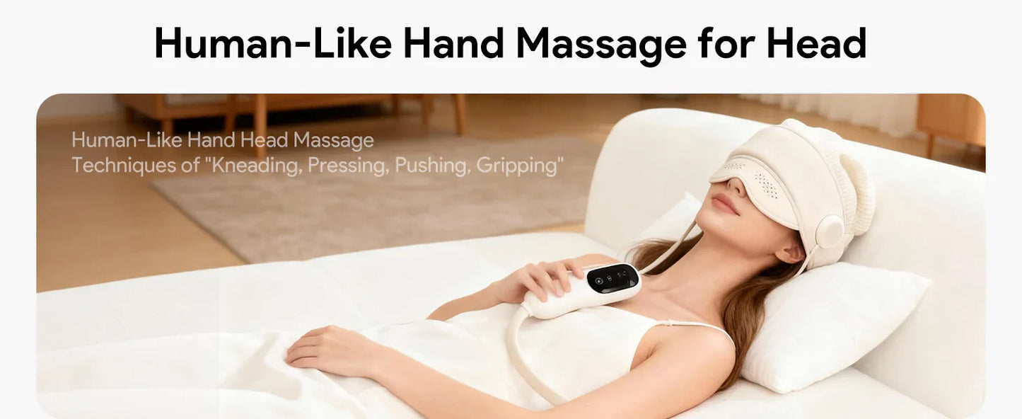 Graphene Heated Head Massager Air Pressure & Eye Compress – Stress Relief Sleep Aid 2026