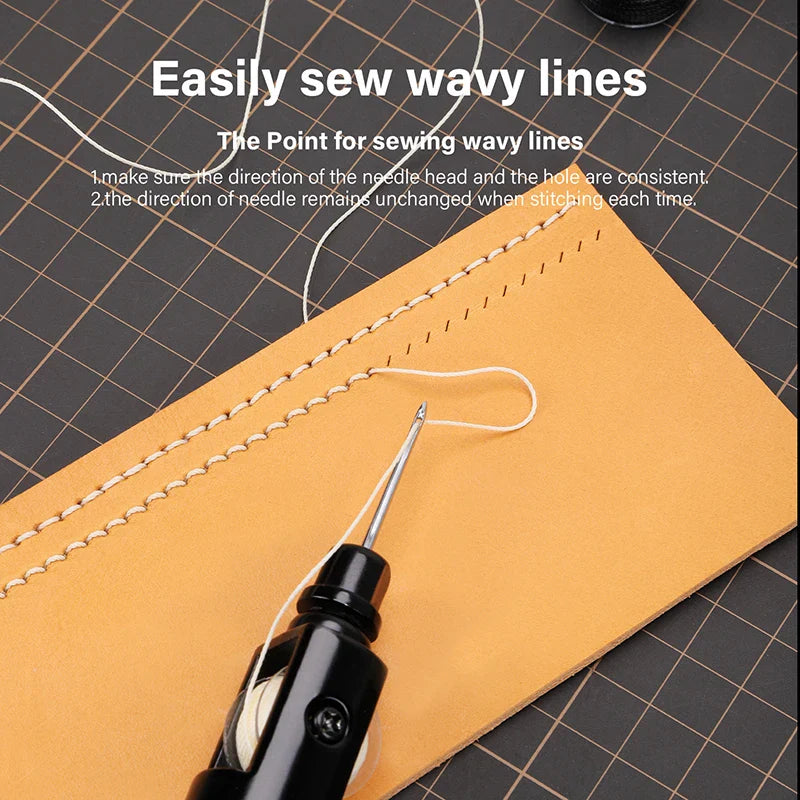 Leather Sewing Kit – Premium Hand Stitching Awl Tools Set for DIY Leather Craft and Canvas Repair, Fall 2026 Gift