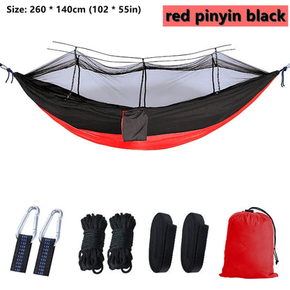 Portable Outdoor Camping Leisure Double Mosquito Net Hammocks  Garden Travel Tourist Nature Hike Sleeping Hanging Hammock Swing