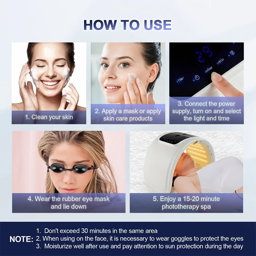 7-Color LED Photon Face Mask & Nano Spray Machine - Skin Rejuvenation Anti-Aging Home Therapy