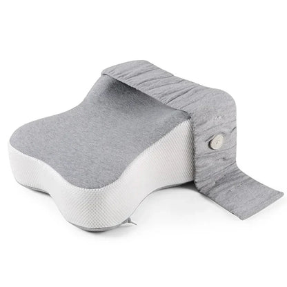 Memory Foam Knee Pillow with Half Moon Contour and Washable Cover