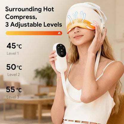 Graphene Heated Head Massager Air Pressure & Eye Compress – Stress Relief Sleep Aid 2026