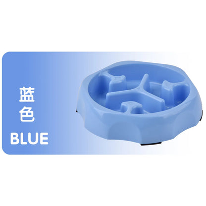 Pet supplies Color Slow Feeder Cat Bowl Anti-choking Plastic Dog Puzzle Food Bowl, Dog Water Basin For Anxiety Relief