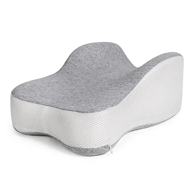 Memory Foam Knee Pillow with Half Moon Contour and Washable Cover