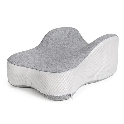 Memory Foam Knee Pillow with Half Moon Contour and Washable Cover