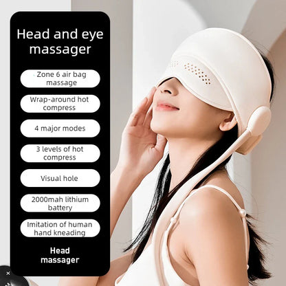Graphene Heated Head Massager Air Pressure & Eye Compress – Stress Relief Sleep Aid 2026