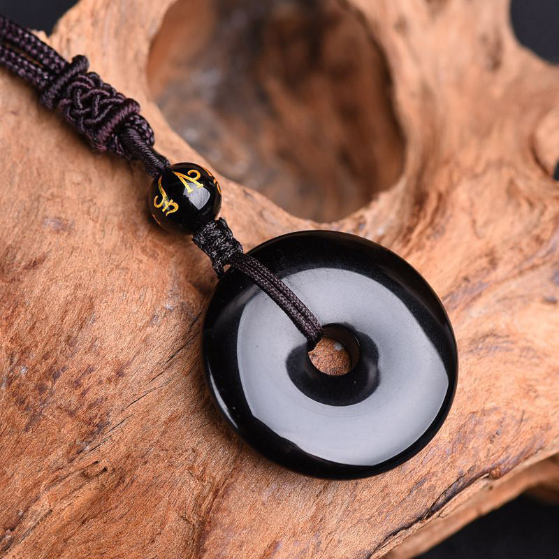 Tibetan Obsidian Protection Necklace