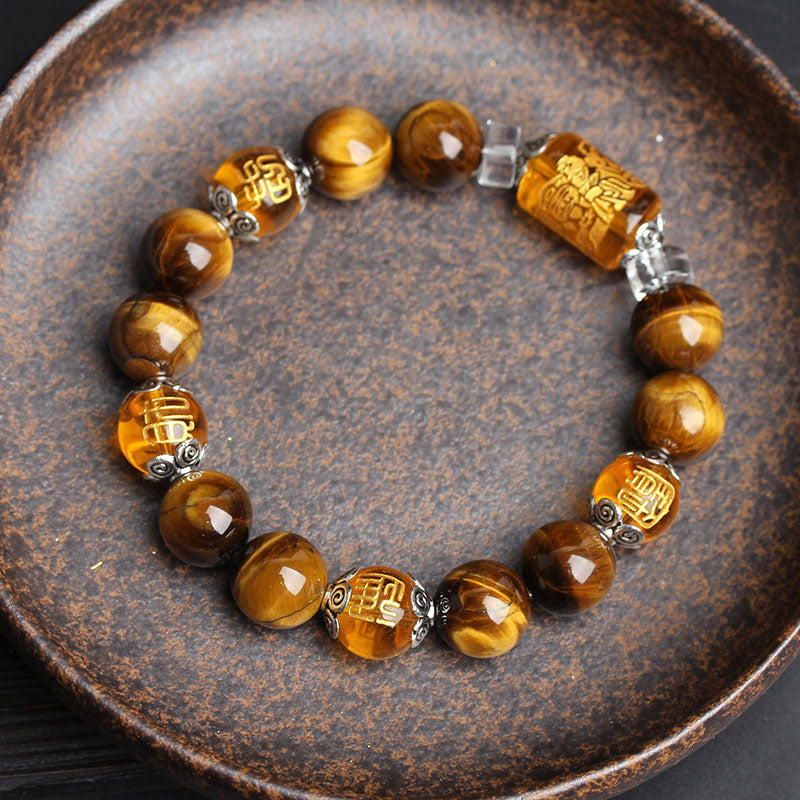 Tiger Eye Bead Fortune Prosperity & Wealth Bracelet