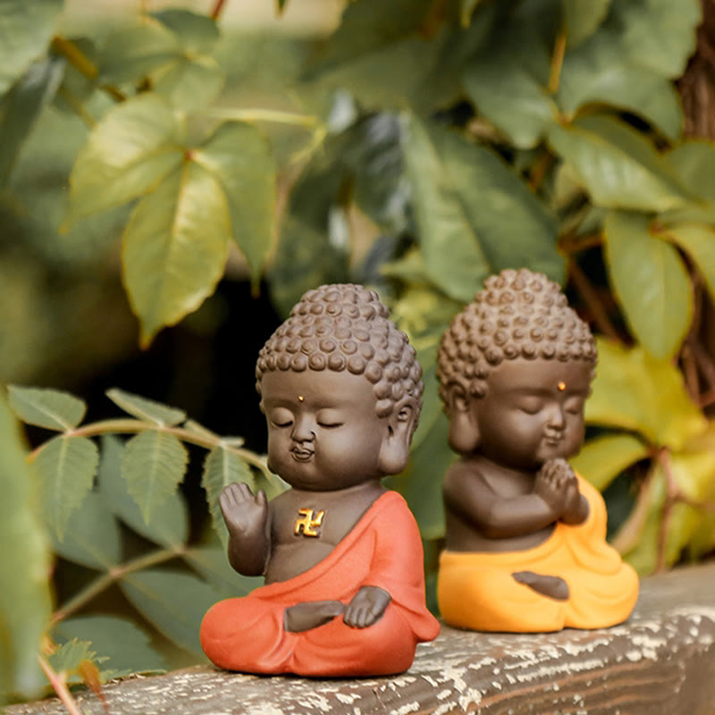 Small Buddha Purple Clay Home Desk Decoration Home Decor