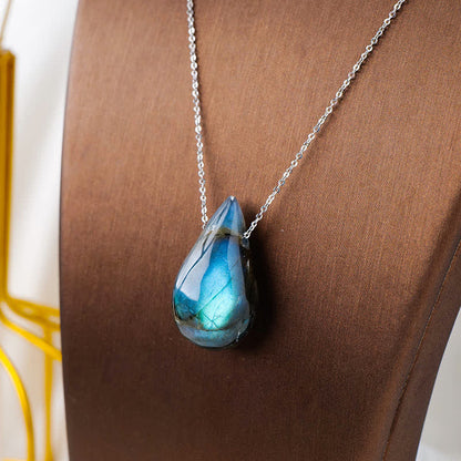 Labradorite Water Drop Healing Necklace