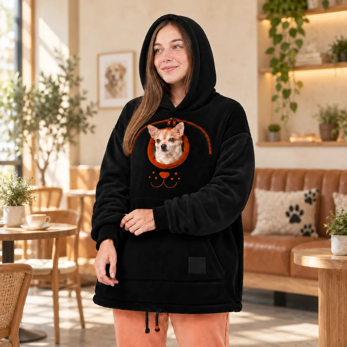 Cozy Fleece Pet Bonding Pouch Hoodie