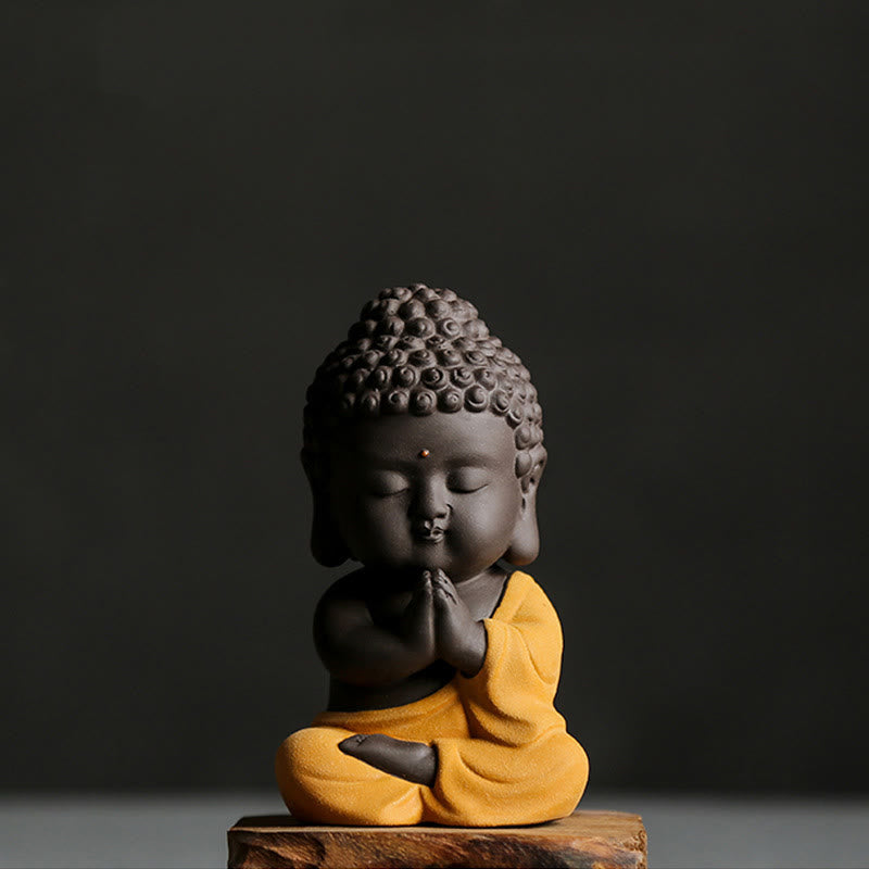 Small Buddha Purple Clay Home Desk Decoration Home Decor