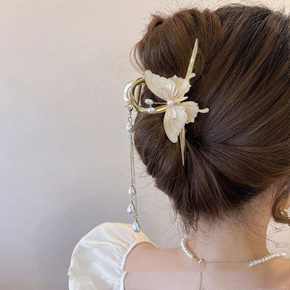 French Elegant Tassel Bowknot Hairpin Girl