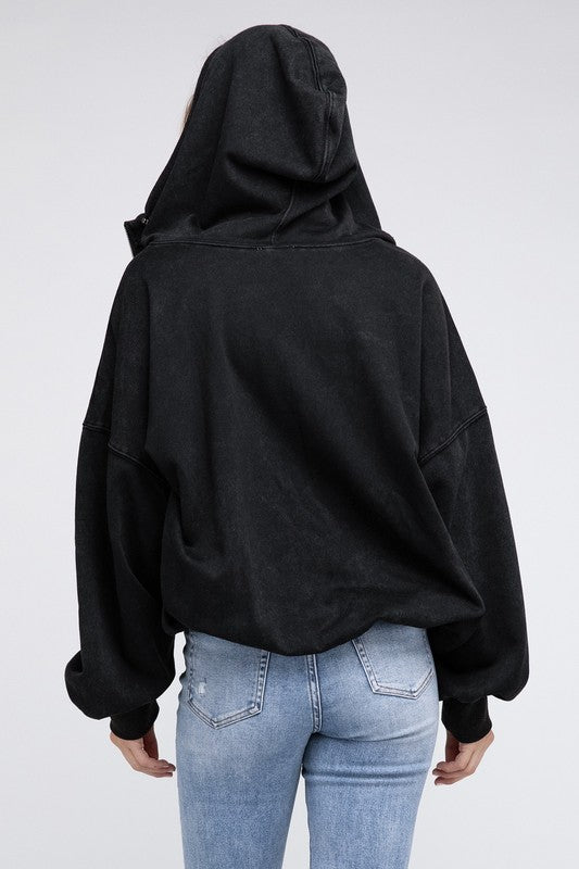 Stitch Detailed Elastic Hem Hoodie