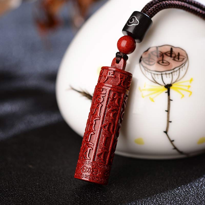 Tibetan Buddhist Cinnabar Mantra Spirituality Concentration String Necklace