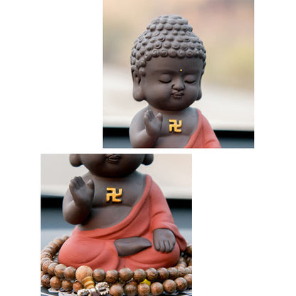 Small Buddha Purple Clay Home Desk Decoration Home Decor