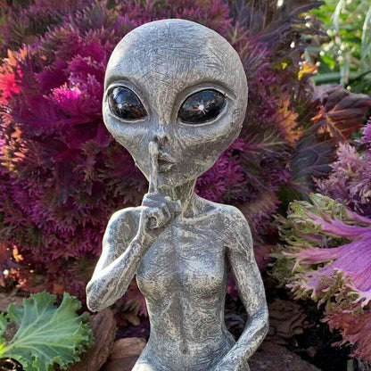 Outer space alien garden statue