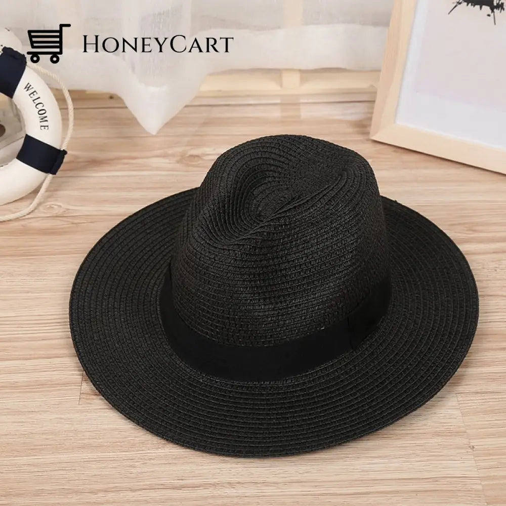 Adjustable Classic Panama Hat Black / S/M(22-22.8) Buy 1