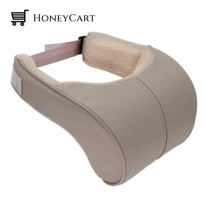 Adjustable Elastic Memory Foam Car Headrest Beige