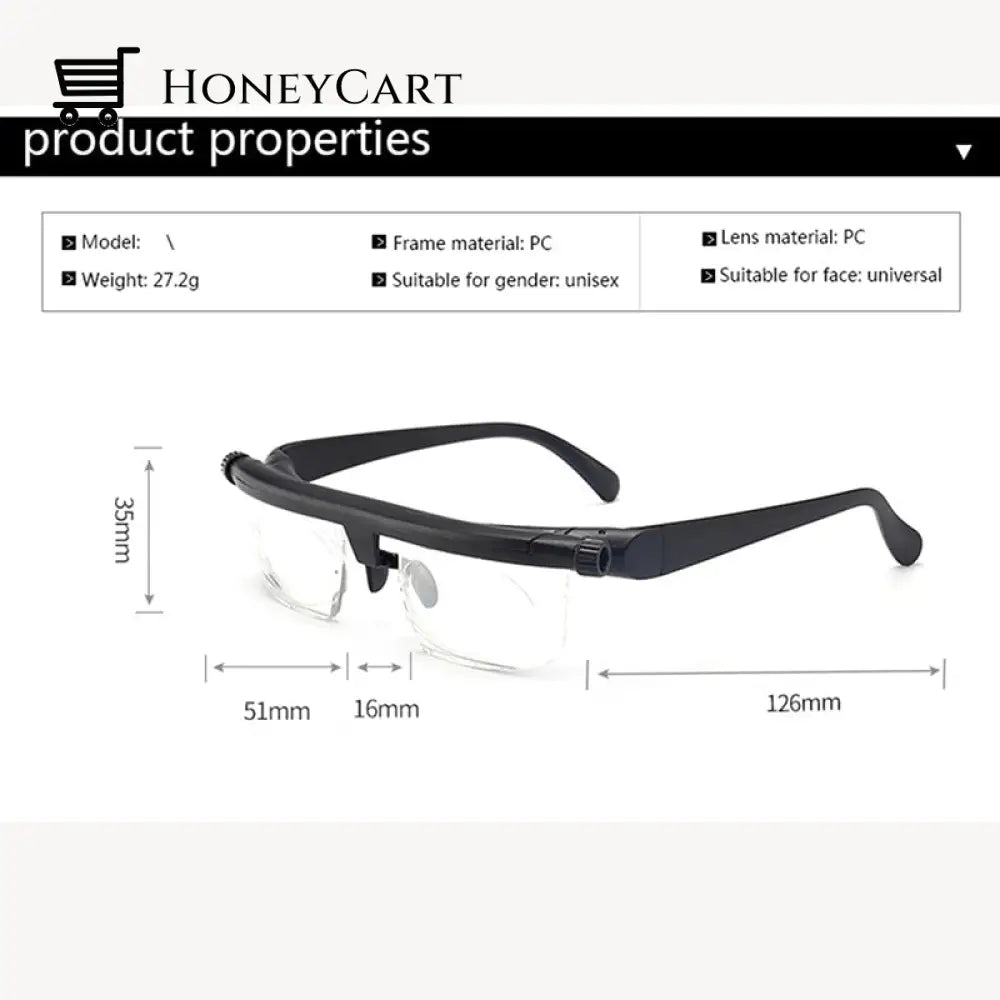 Adjustable Focus Glasses Dial Vision Near And Far Sight