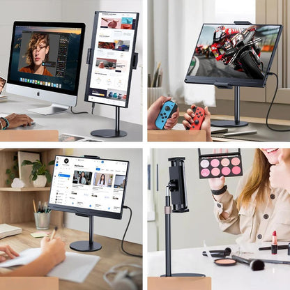 Adjustable Portable Monitor Stand – Sleek Desktop Bracket for iPad, Phone, and Tablets
