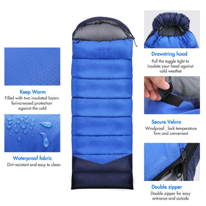 Adventure Buddy Mummy Sleeping Bag - Camping Ultralight Single Envelope Windproof Warm Adult Sleeping Bag