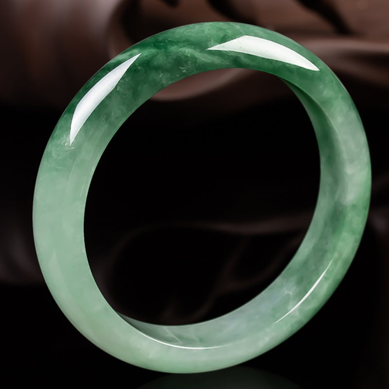 Natural Jade Fortune Blessing Bangle Bracelet