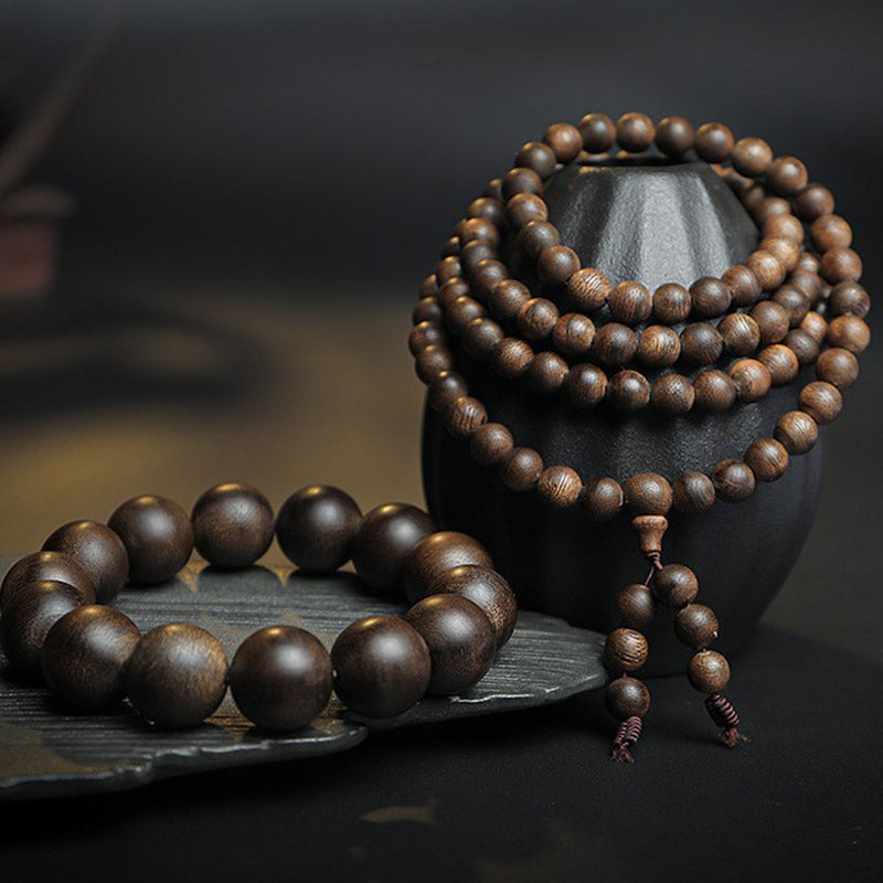 108 Mala Beads Agarwood Peace & Strength Bracelet