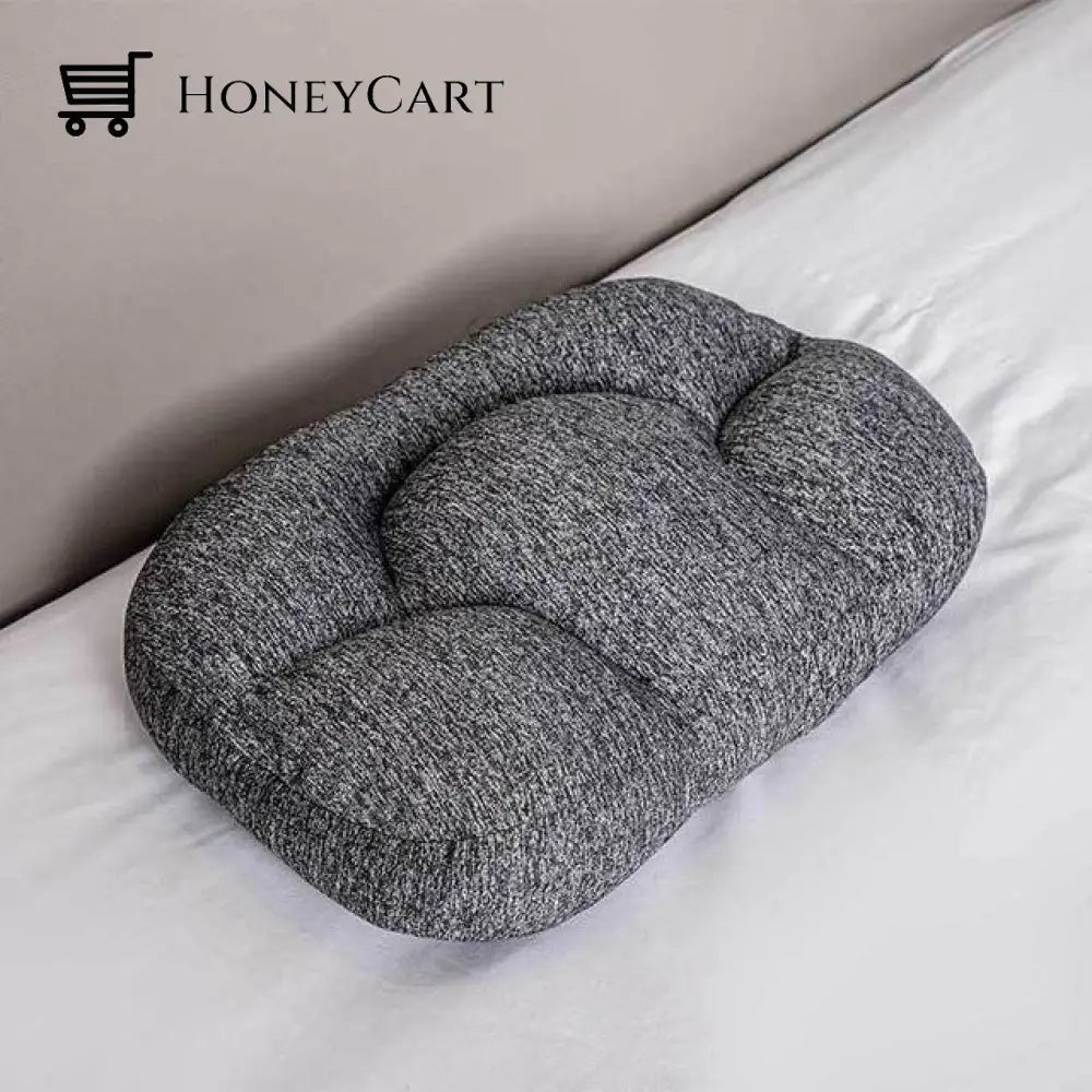 All-Round Sleep Pillow Neck Head Massager Memory Foam Orthopedic Dotted Grey / Personal Care