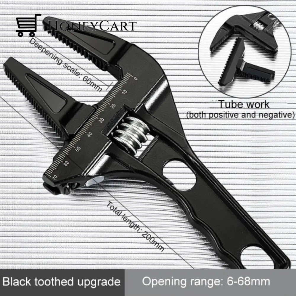 Aluminium Universal Adjustable Wrench Tool Black Wrenches