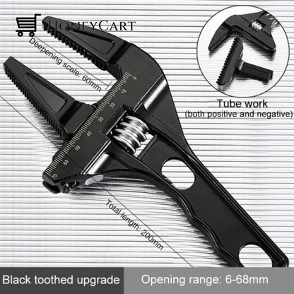 Aluminium Universal Adjustable Wrench Tool Black Wrenches