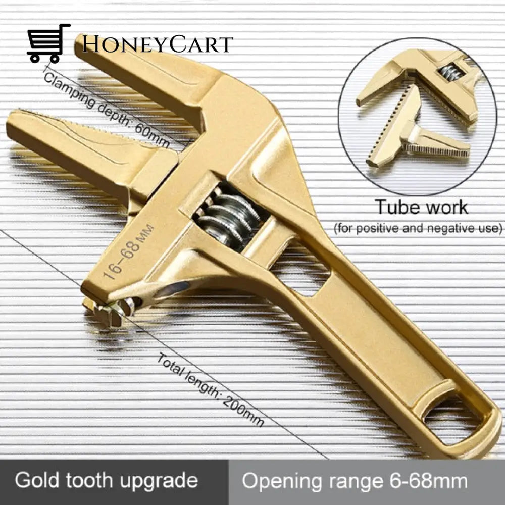 Aluminium Universal Adjustable Wrench Tool Golden Wrenches