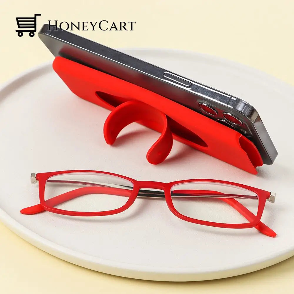 Anti-Blue Light Glasses With Cellphone Stand Eyeglass Lenses