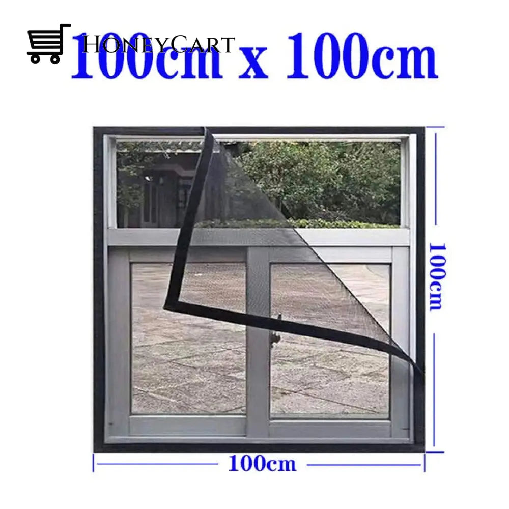 Anti Mosquito Window Screen Mesh W 100Cm X H / Coffee Velcro