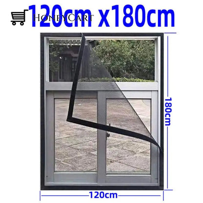 Anti Mosquito Window Screen Mesh W 120Cm X H 180Cm / Coffee Velcro