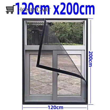 Anti Mosquito Window Screen Mesh W 120Cm X H 200Cm / Coffee Velcro