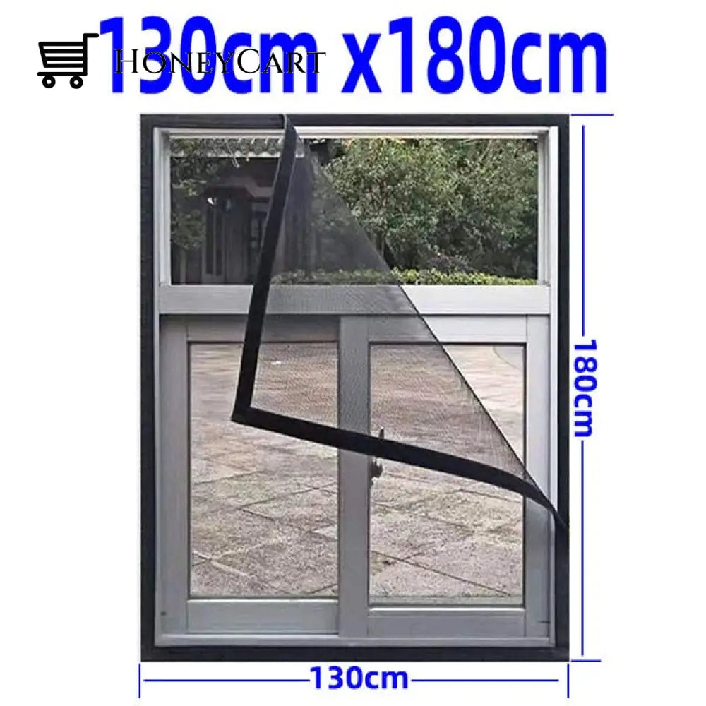 Anti Mosquito Window Screen Mesh W 130Cm X H 180Cm / Coffee Velcro